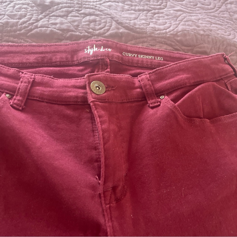 Style & Co. Curvy Skinny Jeans - Burgundy